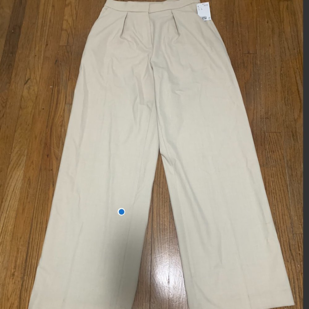 H&M tan wide leg trousers
